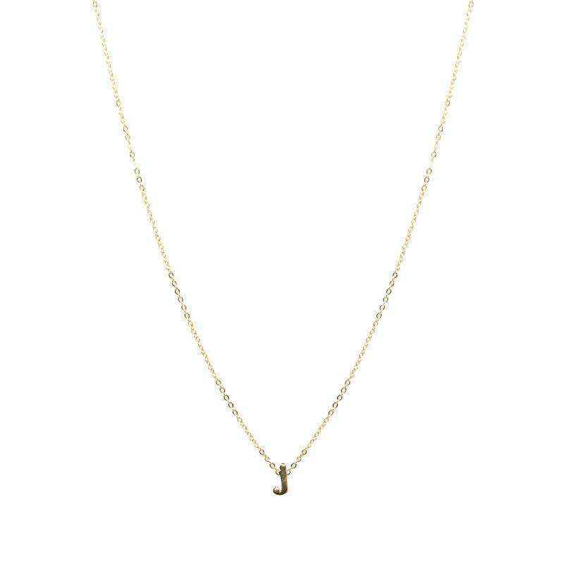 14K Solid Yellow Gold Initial Necklace Letter – LTB JEWELRY